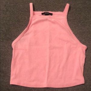 pink cropped halter top